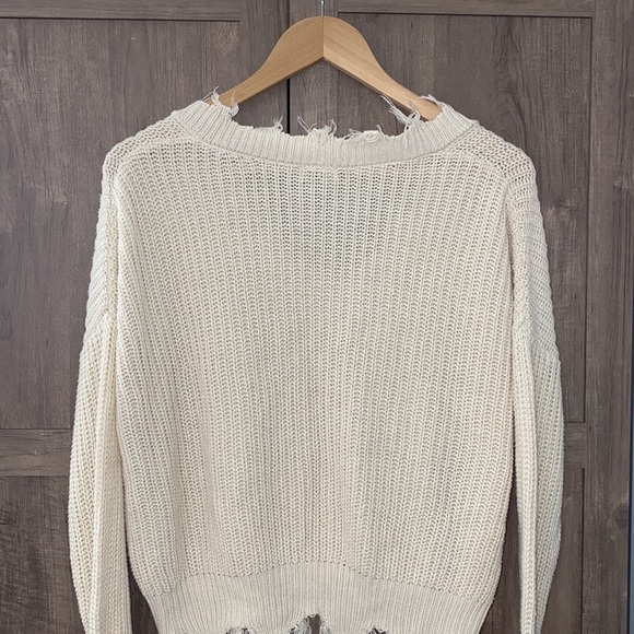 DAYTRIP Cotton Blend Distressed Trim Sweater Women’s Size Small - Picture 12 of 15